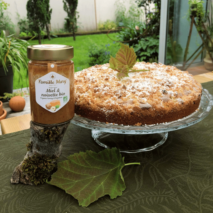 Crumbcake à la rhubarbe et au Miel & Noisette