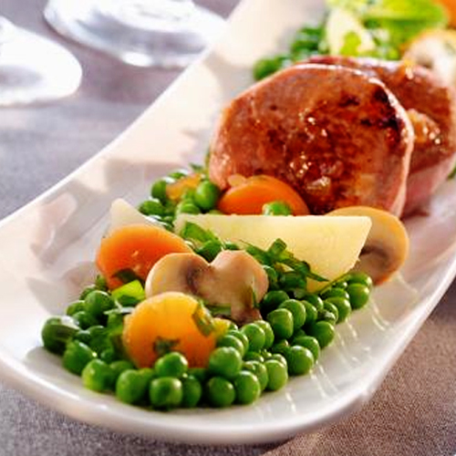 Médaillons de veau au miel de citronnier et légumes du printemps