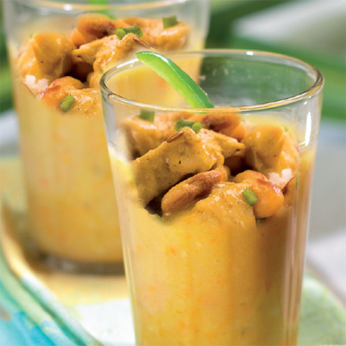 Poulet et Ananas Miel en verrines