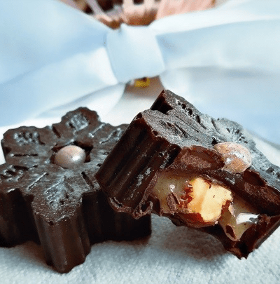Flocons chocolatés avec cœur Miel & Noisette